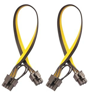 ELFJMZP Cable adaptador PCIe para GPU PCI Express de 6 pines hembra a 8 pines (6+2) macho para ordenador