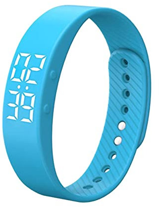 NUOBESTY Sportivo Intelligente Silicone Blu Contapassi Wristband Regolabile Per Attività e Fitness