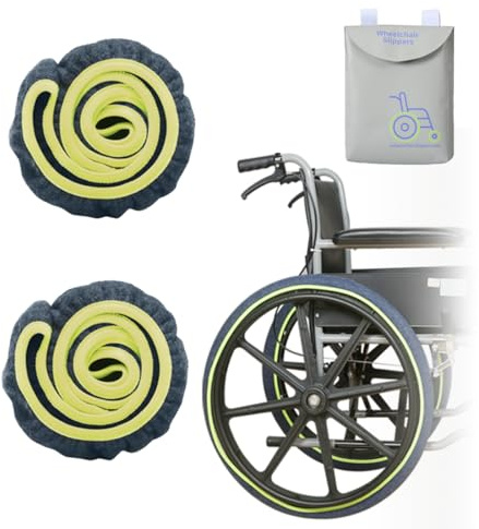 Ehucon Rollstuhl-Reifenabdeckungen für Räder zum Schutz von Böden, Teppichen, Rollstuhlzubehör, Reifenabdeckungen für Rollstuhl, 2 Stück (blau, 50,8 cm)