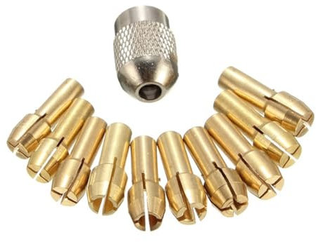 Zymoplas 11 Pieces/Set Brass Drill Chucks Collet Bits Screw Tools Electric Drilling Machine Accessory Household Professional
