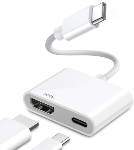 [Certificato Apple MFi] USB C per iPhone 17/16/15, MacBook Pro/Air, iPad Pro 2018-2024, adattatore USB C HDMI per TV, monitor, proiettore, 4K@60Hz, Plug & Play