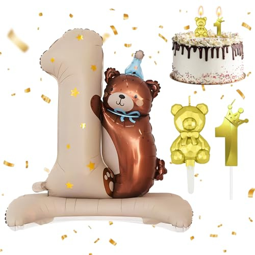 Bär Geburtstagsdeko 1 Jahr Junge Mädchen | Happy Birthday Ballon bär, Luftballons Tiere, Luftballons Deko 1. Geburtstag Junge Mädchen