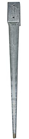 Einschlaghülse Vierkant, Länge: 750mm oder 900mm, Erdanker, Einschlagbodenhülse, Einschlaghülse, Bodenanker (900x81x81 mm)