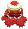 12 X Poinsettia - Christmas Cake Decorations Edible - Christmas Cupcake Toppers Edible **5 STYLES TO CHOOSE FROM** (Red poinsettia)