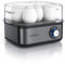 Arendo - Eierkocher Edelstahl für 1 bis 8 Eier - Egg Cooker - 500 W – Kontroll Leuchte – Drehregler für drei Härtegrade - spülmaschinengeeignet | Cool Grey