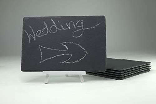 SELB Lot de 6 sous-verres en ardoise pour 6 personnes Gris foncé 20 x 30 cm