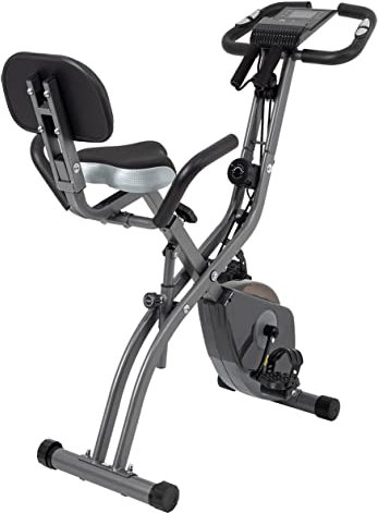 Vélo d'appartement pliable avec 10 niveaux de résistance magnétique réglable | Vélo stationnaire pliable droit et incliné est le vélo d'entraînement parfait pour un usage domestique