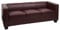 Mendler 3er Sofa Couch Loungesofa Lille - Kunstleder, rot-braun