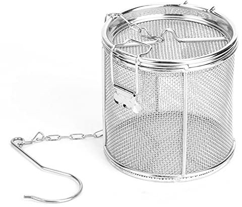 Teesieb, Teefilter Teesieb Abtropfschale Edelstahl Gewürze Sieb Tee Ball mit Kette Separation Korb Filter Küche Werkzeug für Tasse Teekannen Töpfe Suppe(10 * 10cm)