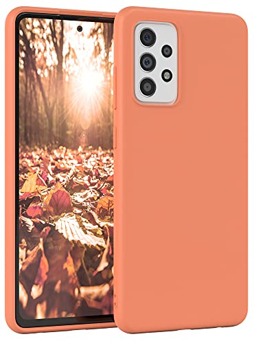 EAZY CASE - Silikonhülle für Galaxy A72 Hülle Silikon Case Orange weich stoßfeste Handyhülle Schutzhülle mit Kameraschutz Dünn Premium Schutz Cover TPU Phone Bumper in Pastell Hellorange Matt