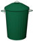 simpahome 60 Litre Vintage Style Metal Tapered Dustbin & Lid - Dark Green - 62cm (H) x 38cm (Dia)