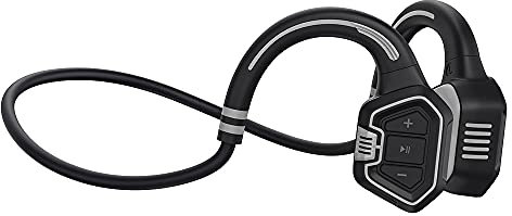 LG&S Auricolare conduzione ossea Bluetooth 5.0 per nuotare IP68 Auricolare sportivo wireless auricolare impermeabile, memoria integrata 16G per jogging in esecuzione Guidare bicicletta,Nero