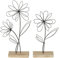 Boltze Dekoaufsteller Blumy Blume Metall schwarz Sockel aus Holz Frühlingsdekoration