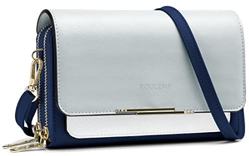 Roulens Klein Handy Umhängetasche,Damen Kleine Umhängetasche,PU Leder Crossbody Schultertasche Reisepass Handytasche mit Kartenschlitz Verstellbar Abnehmbar Schultergurt