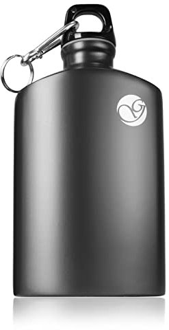 Ganzoo Borraccia per esterni, in alluminio, 0,5 litri, con moschettone, a tenuta stagna e priva di sostanze nocive