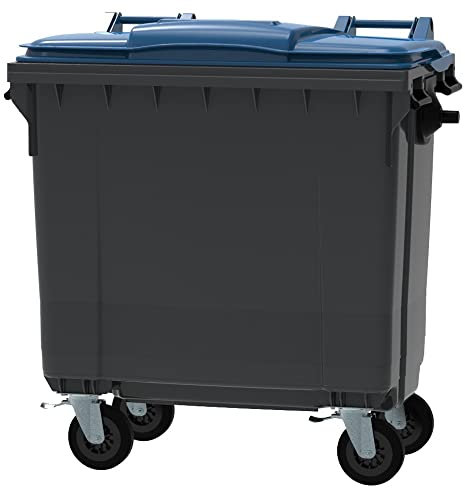 ESE Poubelle Conteneur à déchets 770L + Couvercle bleu