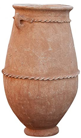 Biscottini Pot de Fleur Exterieur Grande Taille 75x43x43 cm - Vase Terre Cuite du Sahara - Grand Pot de Fleur Exterieur XXL en Terre Cuite