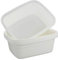 Lesbin Paquete de 4 cuencos de plástico para lavabo, rectangular, color blanco