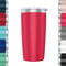 Mi Ko Mi Ka Taza Termo Café y Te para Llevar en Mano o en Coche - Taza Térmica de Acero Inoxidable Asa Tapa (600ml, Fucsia)