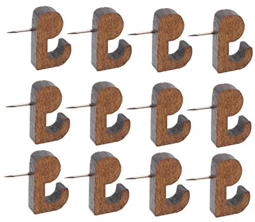 Ciieeo 20pcs Wooden Hook Wooden Decor Thumb Tacks Wooden Map Tacks for Bulletin Board Wood Push Cork Board Accessories Push Pin for Cork Board Push Pin Hook Picture Hanging Hooks Artwork