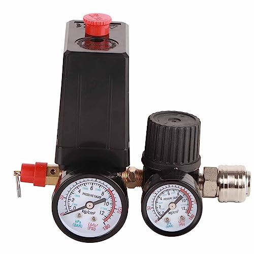 Pressostato del Compressore D'aria, Valvola Doccia per Controllo Preciso della Pressione per Fai Te e Professionale, Regolatore del Pressostato in ABS e Alluminio, 15A, 220V