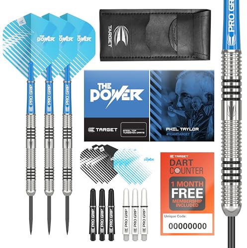 Target Darts Phil Taylor 23G Wolfram Stahlspitze Dart Satz Dartpfeile - 9 Pro Grip Schäfte - 9 Pro Ultra Dart Flights – Dart Wallet