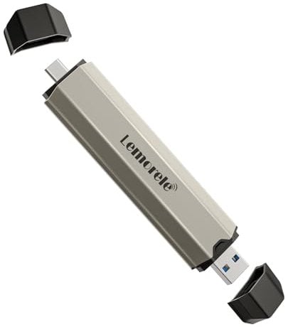 Lemorele Case SSD M2 NVMe SATA PCIe 10Gbps, Alluminio Tool-Free Adattatore SSD M.2 USB C 3.1 Gen 2, Enclosure Lettore 2TB M/M&B Key 2230/2242/2260/2280, Case Disco Rigido con UASP, Windows, Linux, Mac