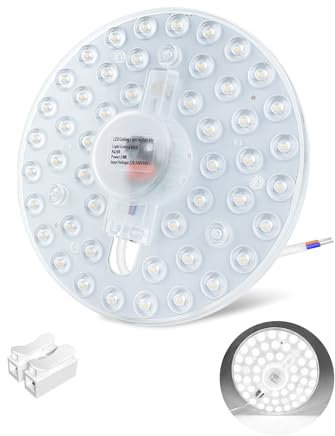 DoRight 24W LED Modul Umrüstsatz mit Magnethalter, Retrofit LED Rundmodul Ø16.6cm Ringlampe Umrüstset für Deckenleuchten und Wandleuchten Ersatz der Kreisleuchtstofflampe Kalt Weiß 6000K