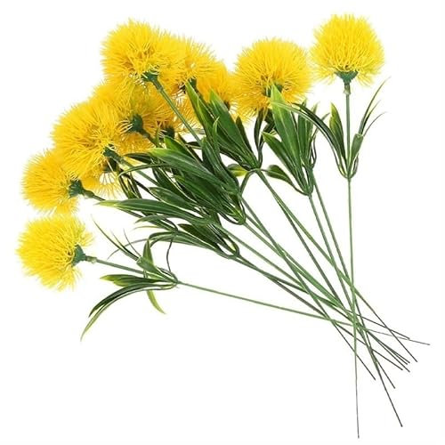 TRgqify-KM Löwenzahn-Strauß, künstliche getrocknete Blumen, künstliche Blumen, Zwiebel, gelb, Hochzeit, Kunststoffzweig, Pfingstrose, Hortensie