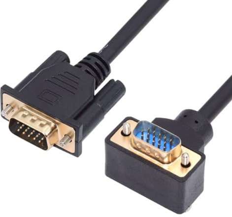 chenyang Câble d'extension VGA RGB 3COAX + 6C coudé à 90 degrés vers le haut pour moniteur, projecteur d'ordinateur