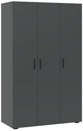 Oggi Kleiderschrank Eiche Sonoma 3-Türen 5-Regale Regale & Kleiderstangen Zeitlos Schlafzimmer Gästezimmer Flur 47,9kg 110,7 x 179 x 51,9 cm