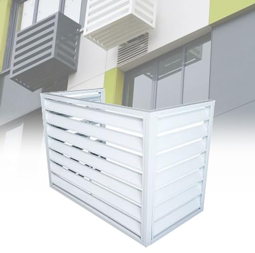 ZIXIAOS Außenzaun-Klimaanlagenabdeckung,Diebstahlsichere Ac-Abdeckung Aus Robustem Aluminium Gartenzaun-Mülleimer-Einhausung,Poolausstattung Dekorativer Sichtschutz,White-1.5p