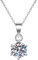 OIDEA Damen Halskette Moissanite Silber-925: 2 Karat Moissanite Diamant Anhänger mit 925 Sterling Silber Kette VVS1 D Farbe Verlobung Hochzeit Geburtstag Muttertag Geschenk für Frauen oder Mutter