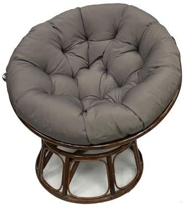 Hiseng Papasansessel Kissen Sitzauflage, Rundes Papasan Stuhlkissen, Wasserdicht Dicke Stuhlkissen Bequem & Weich Sitzkissen Hängesessel für Indoor Outdoor Garten Stuhlauflage (Dunkelgrau,60cm)