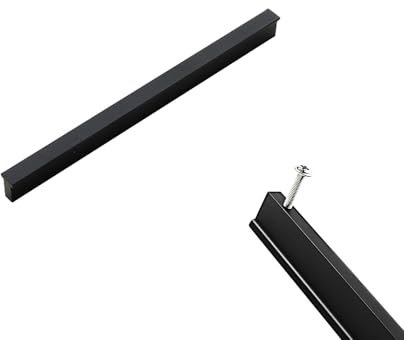 SZLXJMFL Poignee de Meuble Cuisine Noir, 2 Pièces Poignée de Meuble en Alliage d'Aluminium | Peinture Aérosol, Poignée d’Armoire Entraxe: 64-1160mm Poignées de Portes pour Placards Tiroir 192mm/7.6in