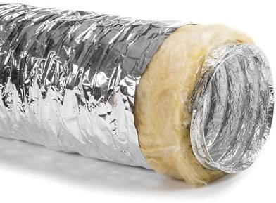 Bilake Tubo Flexible Aislado para Aire Acondicionado y climatización, 10 Metros conducto Aluminio Flexible Aislado calorifugado térmico