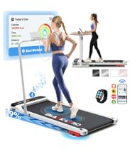 BLACK LORD Folding Walking Pad with Handle, Portable Treadmills for Home with 9% Incline, Indoor Electric Running Machine with 140kg Load, 100x40cm Wide Running Belt, LED Display, APP/Remote Control