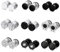 Uwiyo 9 Paar Herren Ohrringe, 8mm Edelstahl Ohrstecker Fake Plugs Ohrringe Silber Schwarz Fake Plug Tunnel Piercing Ohrschmuck für Männer Frauen