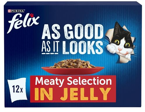 FELIX As Good As it Looks Meaty Selection in Jelly Wet Cat Food 12x85g (Pack of 4)