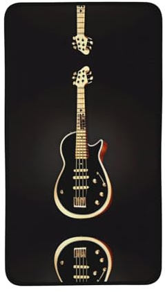 POEZJZW Schwarze Gitarren-Handtücher für Badezimmer, Handtuch, weich, saugfähig, kleine Badetücher, Küche, Gästehandtuch für Spa, 40,6 x 71,1 cm