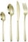 Cutlery Set, SEVERN LIVING, 24 Piece Polished Champagne Gold Stainless Steel Flatware Set, Silverware Tableware Set with Spoon Knife and Fork Set, Service for 6 People, Easy Clean