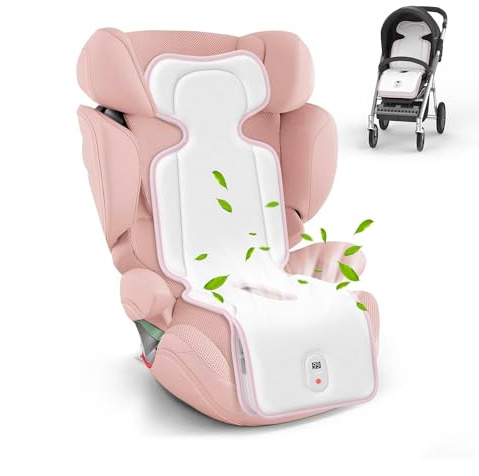 Baby Stroller Cooling Pad,Car Seat Cooler with 2 Built-in Blower Fan| 10h maxRuntime & 10000mAh Battery | 3-Speed Adjustable & Breathable 3D Mesh,Baby Carseat Cushion,Baby Essentials in Summer