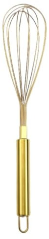 XHZMDWOU Compact Egg Whisk Gold Egg Beater Stainless Steel Manual Whisk Egg Blender Mixer Baking Cake Tools Kitchen Gadgets Convenient Hand Whisk