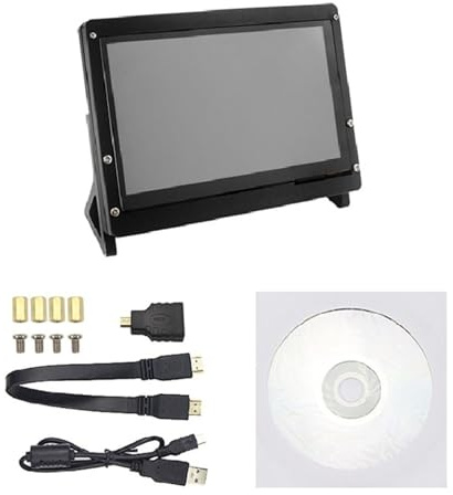 GKYQVE Schermo di visualizzazione LCD da 7 pollici con 5Point che tocca lo schermo 1024x600 per 4B/3B+ed altri piccoli computer esposizione