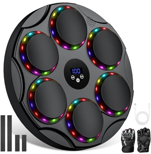 Musikboxmaschine, 9 Geschwindigkeitsmodi, Musikbox-Maschine mit Boxhandschuhen, elektronische Boxmaschine, Wandmontage, Bluetooth, tragbar, Boxausrüstung, ideal für Zuhause, Büro, Fitnessstudio