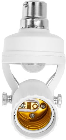 Douille à Détecteur Infrarouge Blanc Réglable pour Lampe B22 | PC et Fer, Sensibilité Élevée, Large Portée de Détection, pour Couloirs et Allées