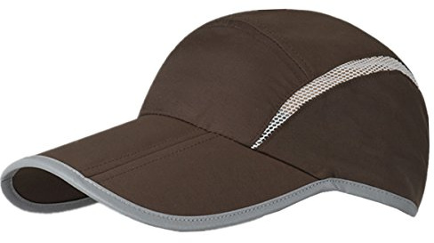 Decentron Foldable Mesh Sun Cap Outdoor Sports Hat Breathable Sun Runner Cap with Reflective Trim Army Green