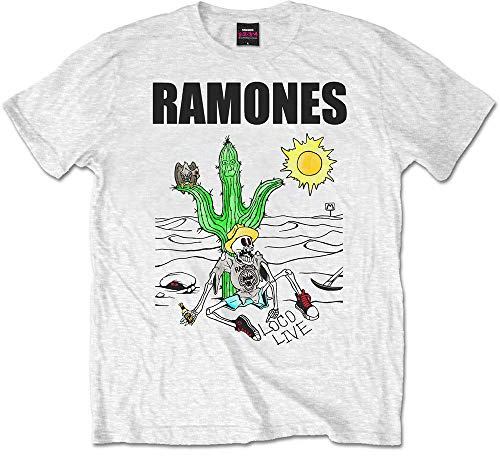 Ramones T Shirt Loco Live Band Logo Official Mens White S