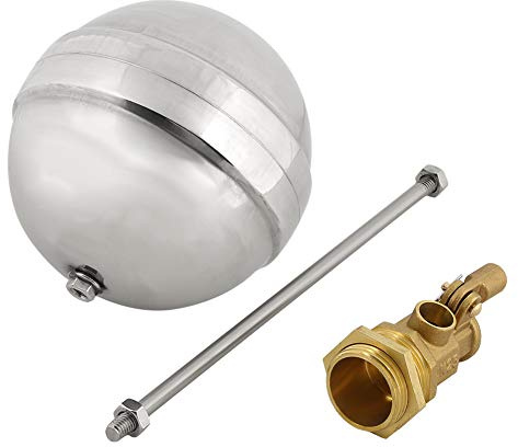 Akozon Float Kugelhahn DN25 G1 Messing Schwimmerventil Außengewinde Wassersensor Edelstahl Float Ball Wert Spülkasten Füllventil Hochdruck Kugel Float Kugelventil