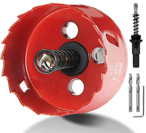 Luomorgo Scie-cloche 50 mm, profondeur de coupe de 3 cm HSS bimétallique, pour planches de cornhole en bois, plastique, cloison sèche et tôle